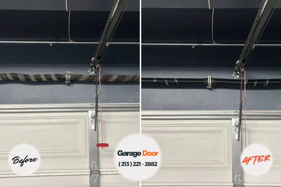 Before and after: garage door repair Leavittsburg, OH